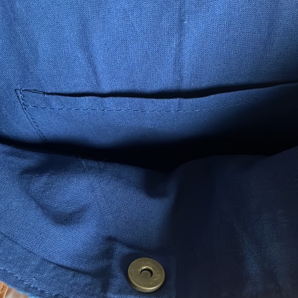 Tote bag in woven fabric and faux leather handles - Picture 6 of 6